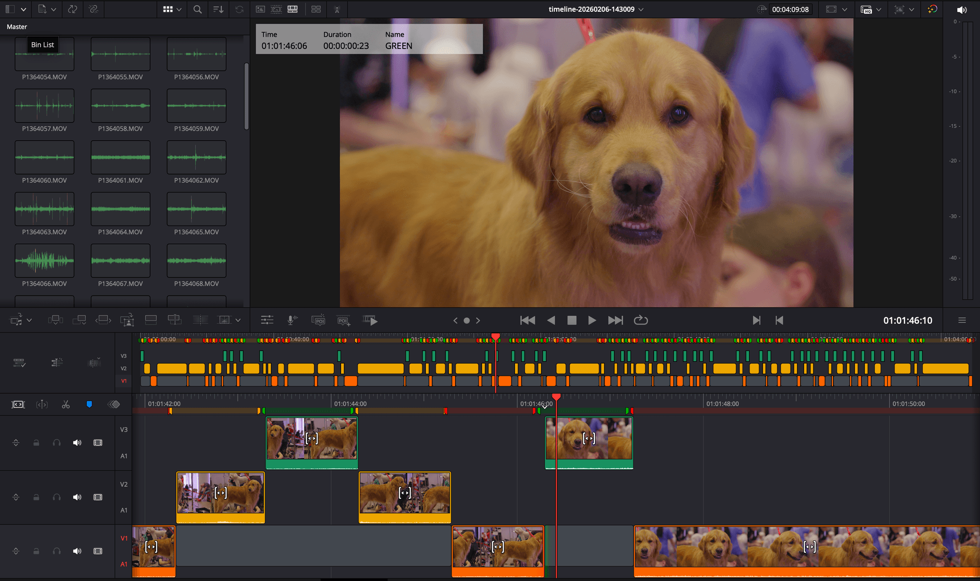 DotTrim interface showing AI-highlighted timeline with best shots marked